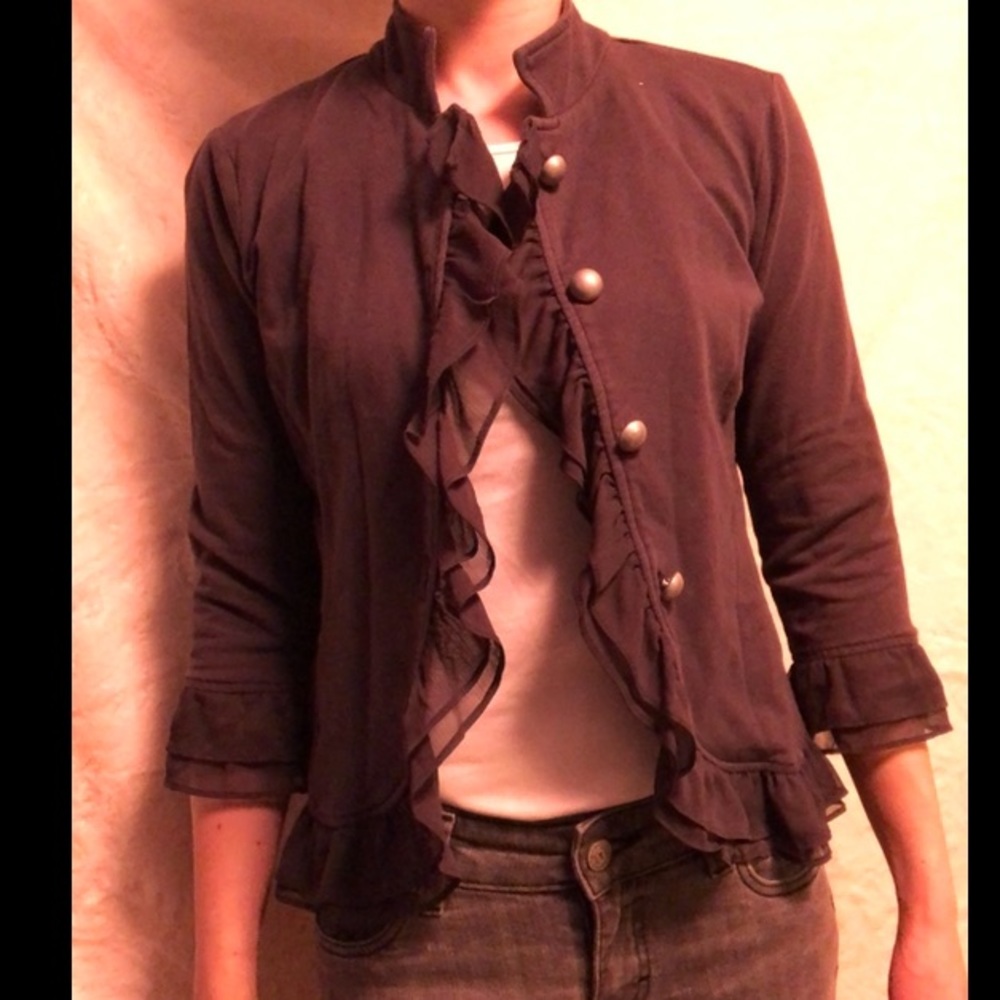 New York & Company Streetwear Ruffled Jacket